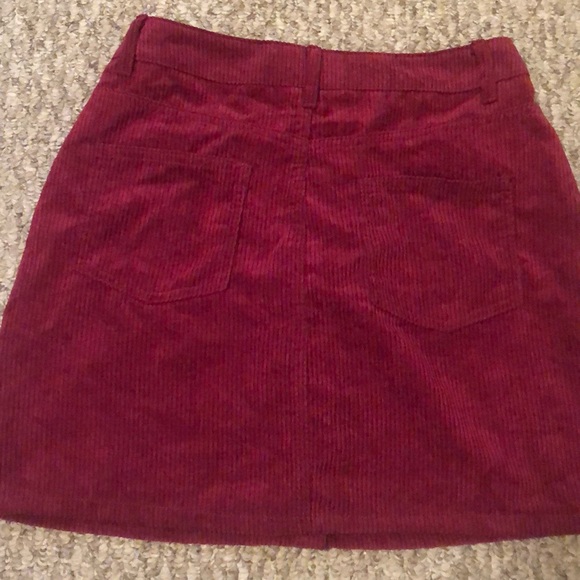 Burgundy Button Up Skirt - Picture 2 of 2